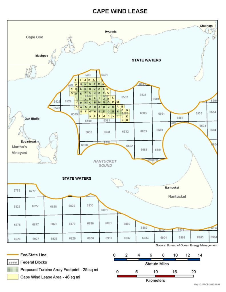Map of Cape Wind lease