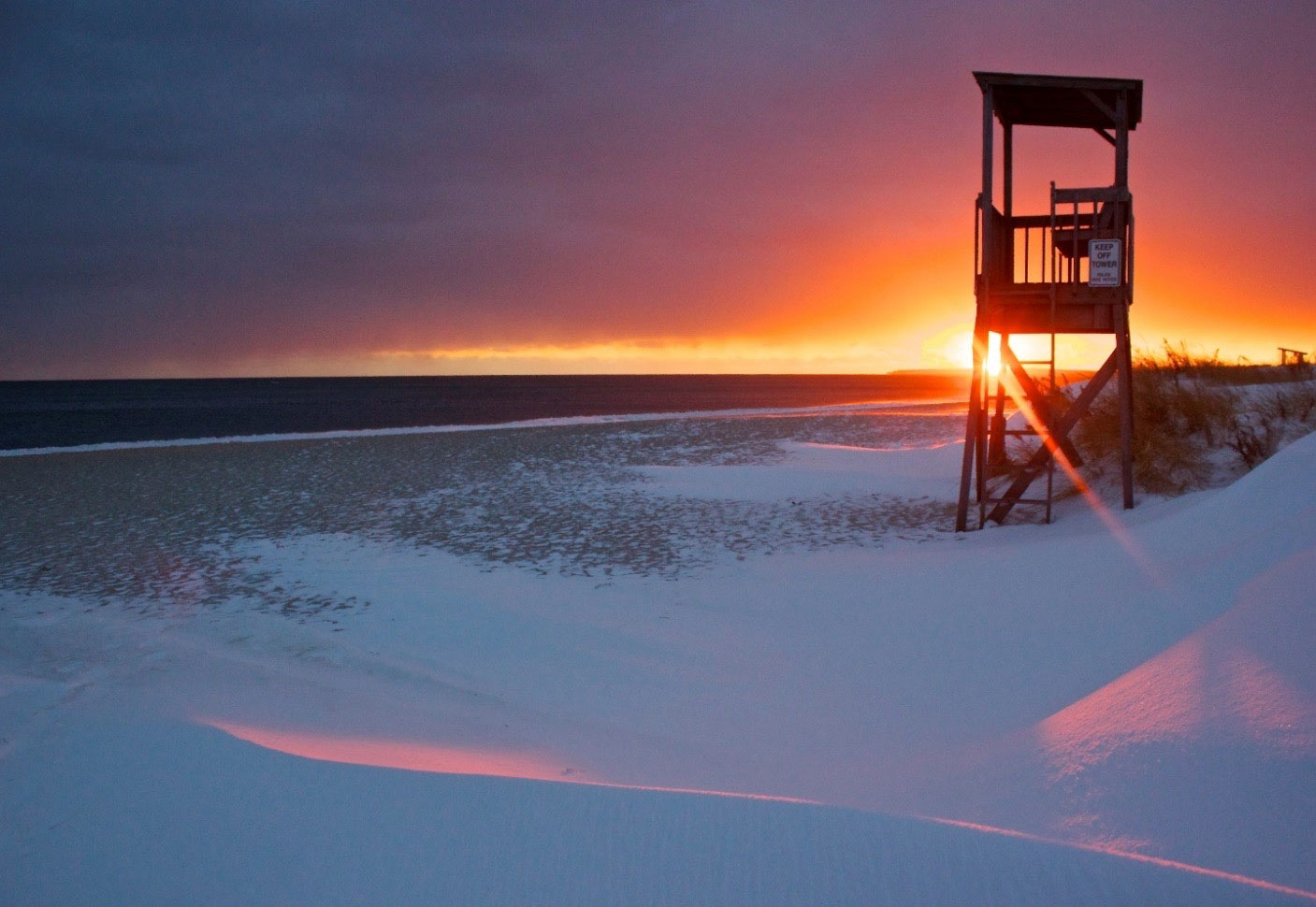 Blizzard Sunset on Nantucket Sound, Smugglers’ Beach, South Yarmouth. Photo by Amazing Jules Photography, Yarmouth