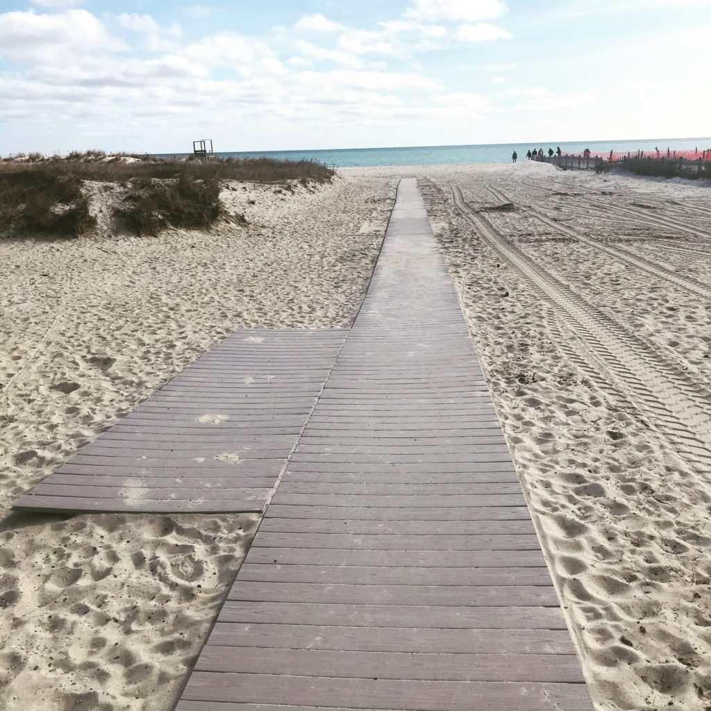Board walk to a beach