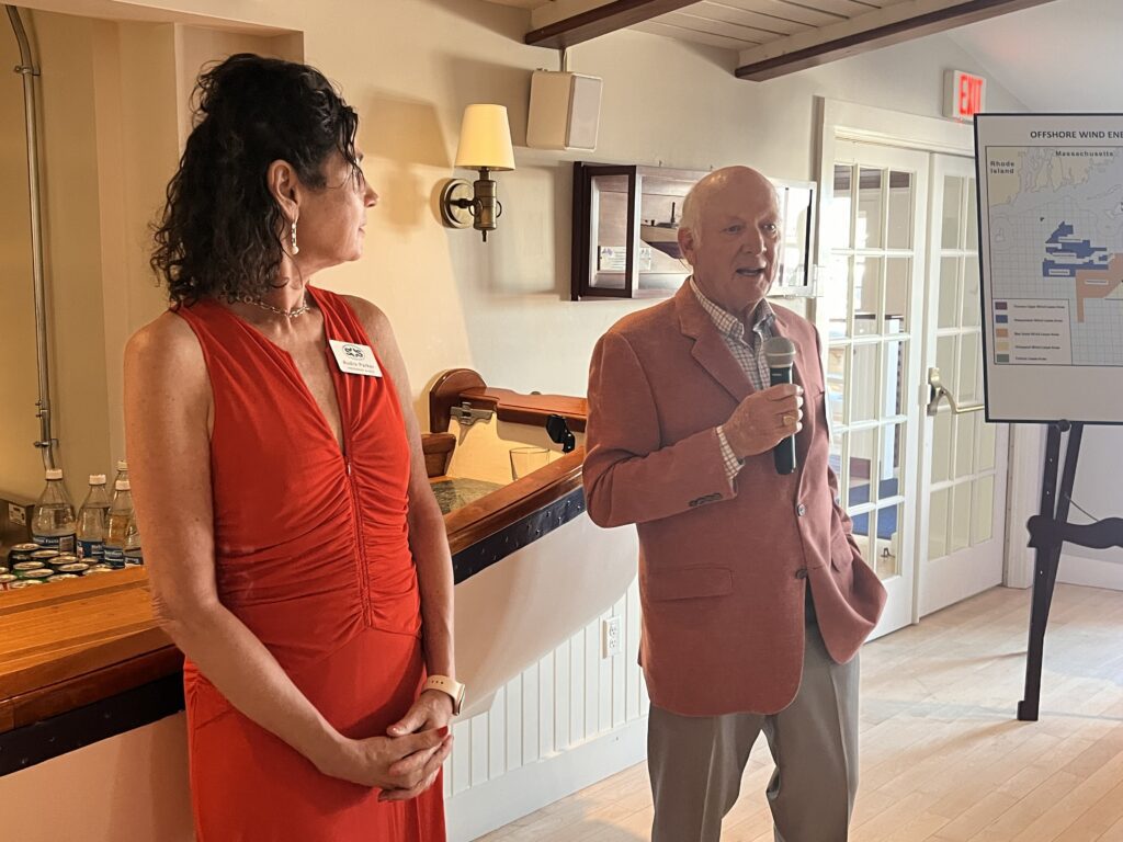 Alliance board member & event co-host Bob Puff introduces Audra Parker.
